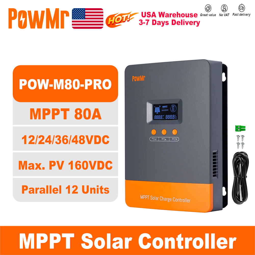 Outdoor Lighting Warehouse - PowMr 80A MPPT Solar Charge Controller