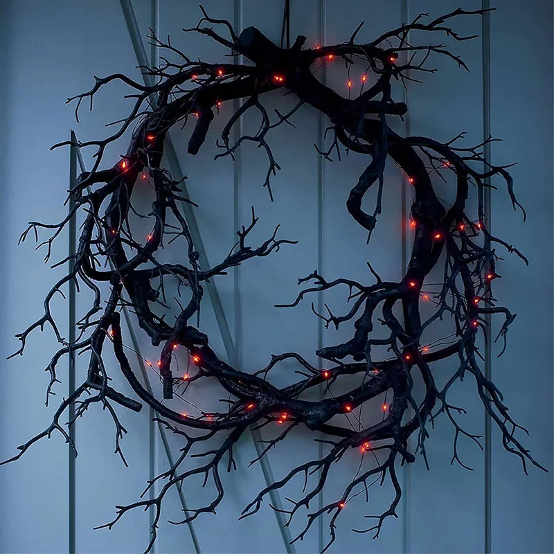 Outdoor Lighting Effects - Halloween Decoration Wreath Decoration for Front