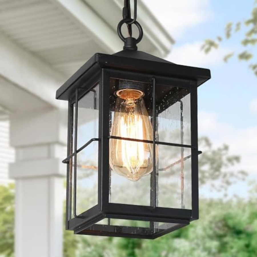 Outdoor Lighting Fixtures - Outdoor Pendant Light Fixture, Farmhouse Black