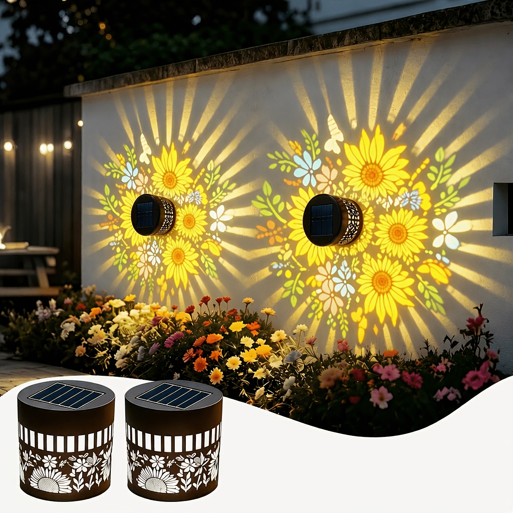 Deck Step Light - 2 pack Solar Fence Lights, Metal