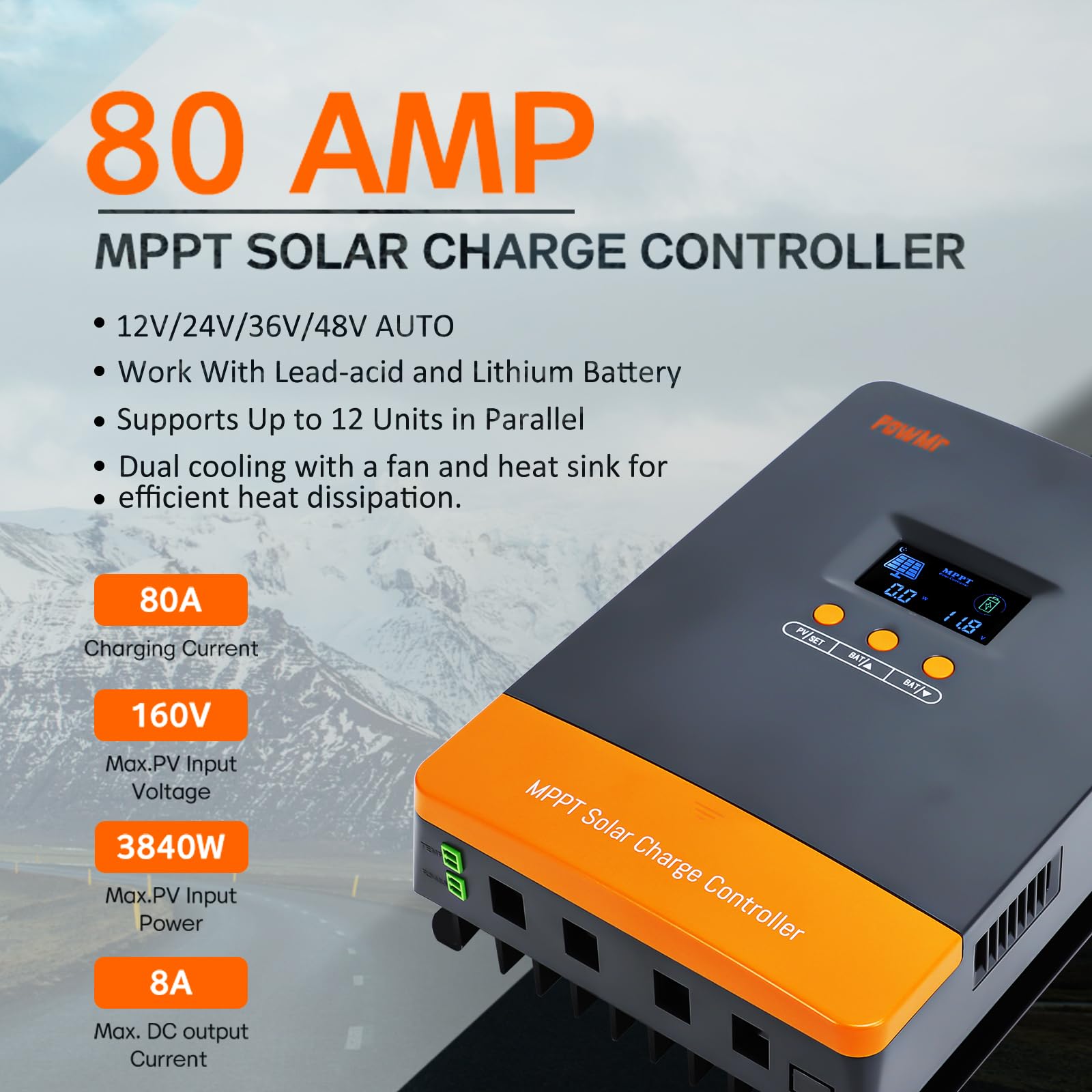 PowMr 80A MPPT Solar Charge Co - огляд і ціна Outdoor Lighting Warehouse