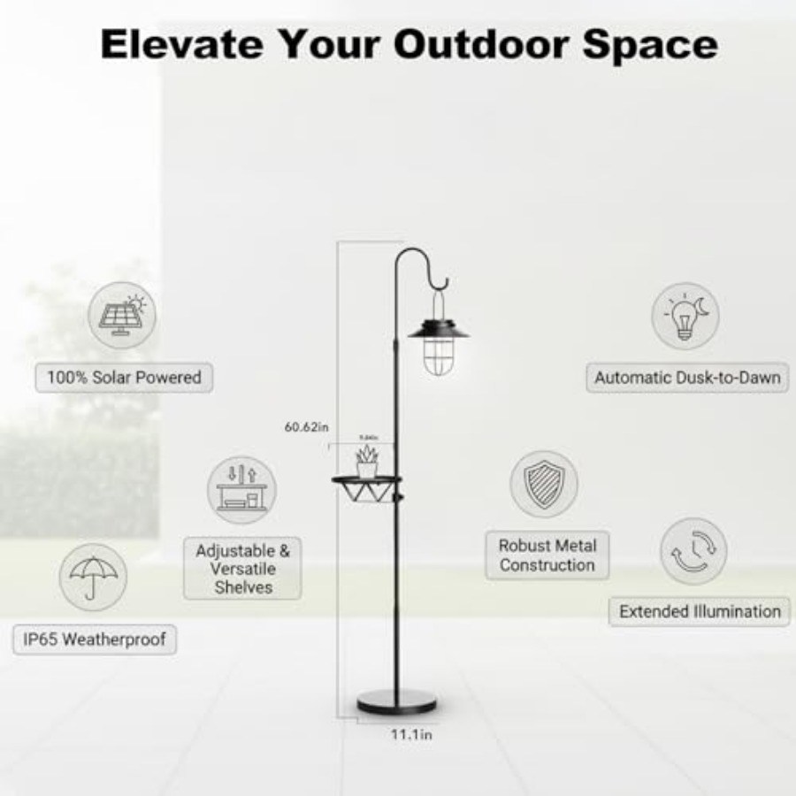 Solar Floor Lamp with Table, 6 - огляд і ціна Outdoor Lighting Patio