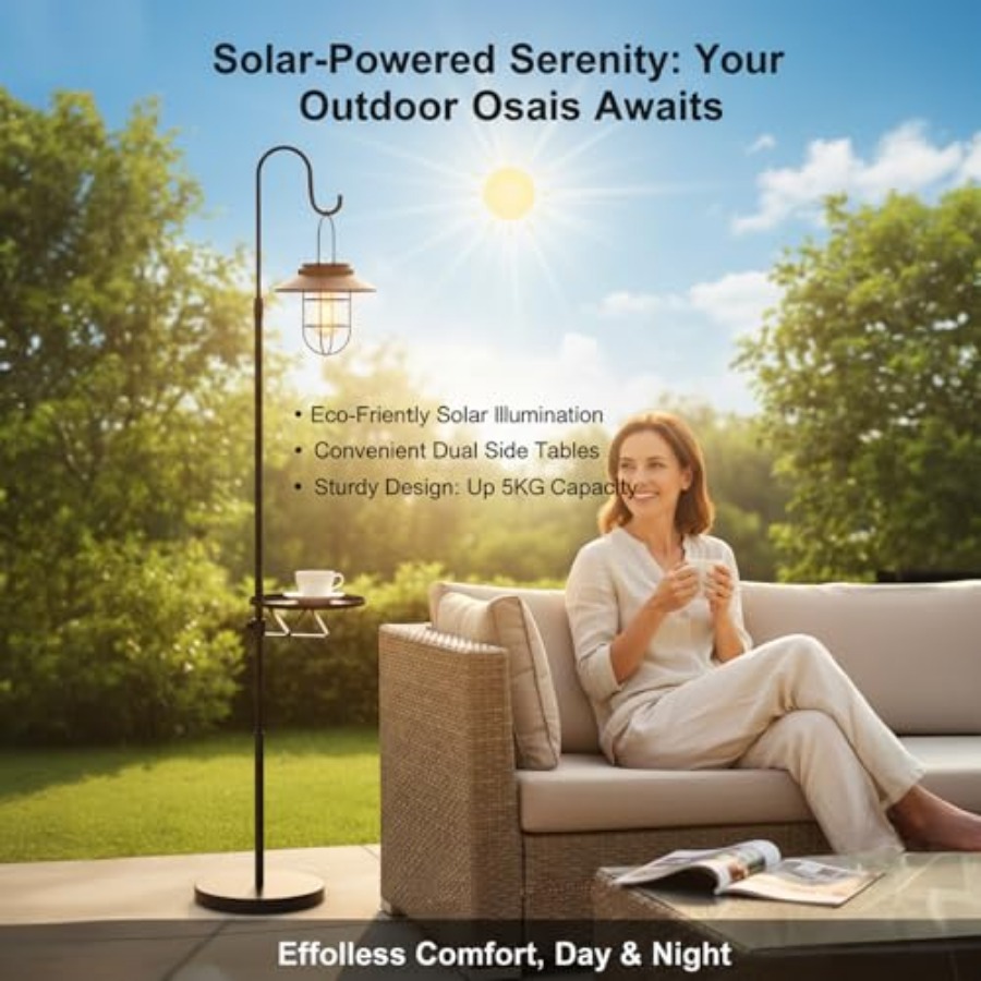 Solar Floor Lamp with Table, 6 - огляд і ціна Outdoor Lighting Patio