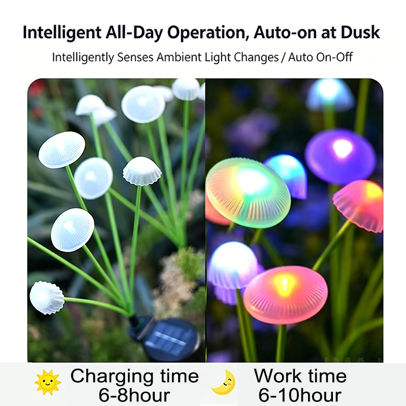 Solar Jellyfish Mushroom Light - огляд і ціна Landscape Spike Light