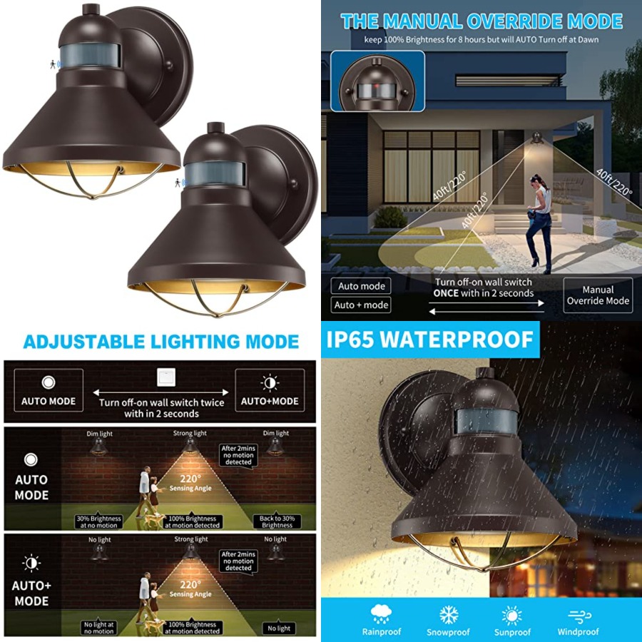 2 Pack Motion Sensor Outdoor L - огляд і ціна Outdoor Lighting Fixtures