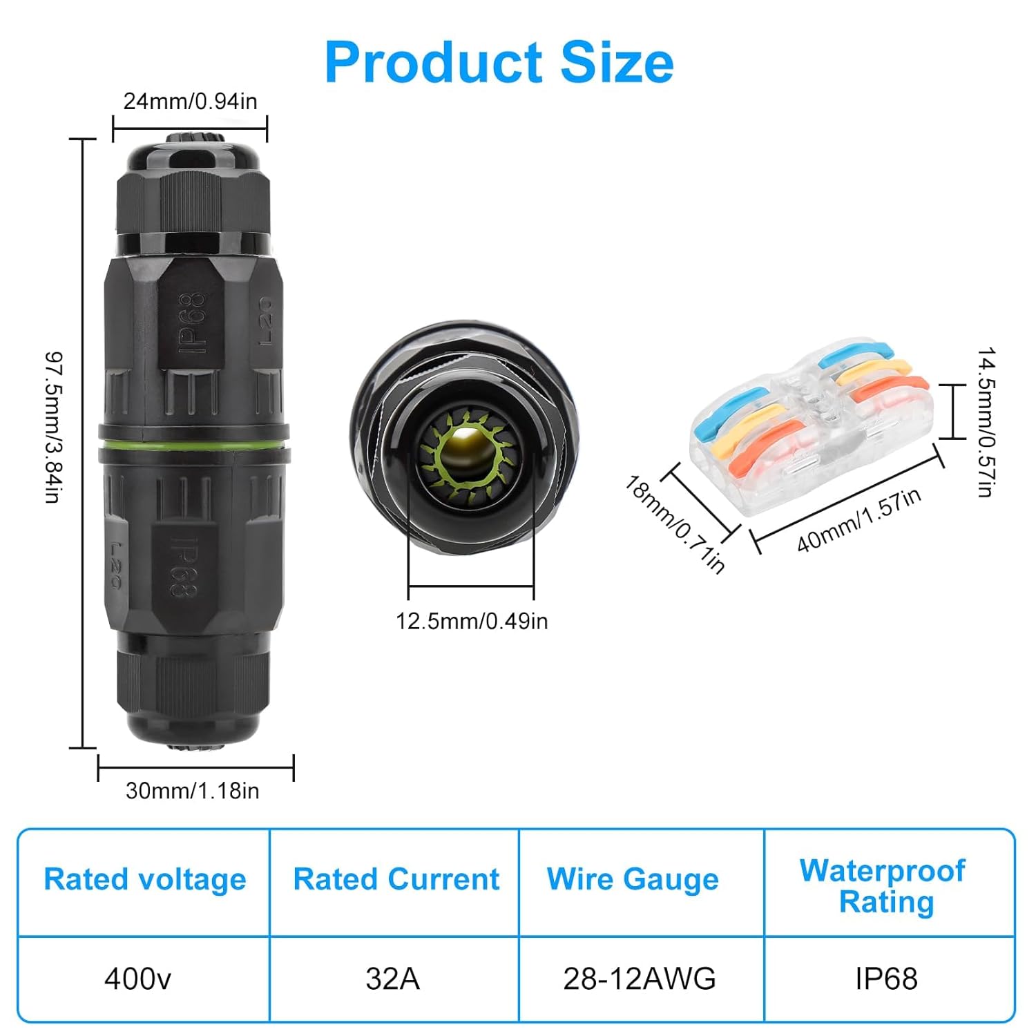 IP68 Waterproof Cable Connecto - огляд і ціна Outdoor Lighting Connectors