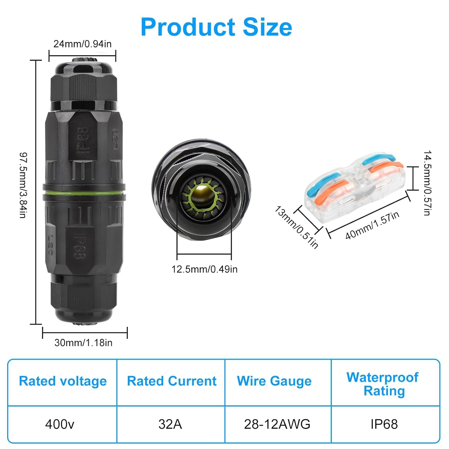 IP68 Waterproof Cable Connecto - огляд і ціна Outdoor Lighting Connectors