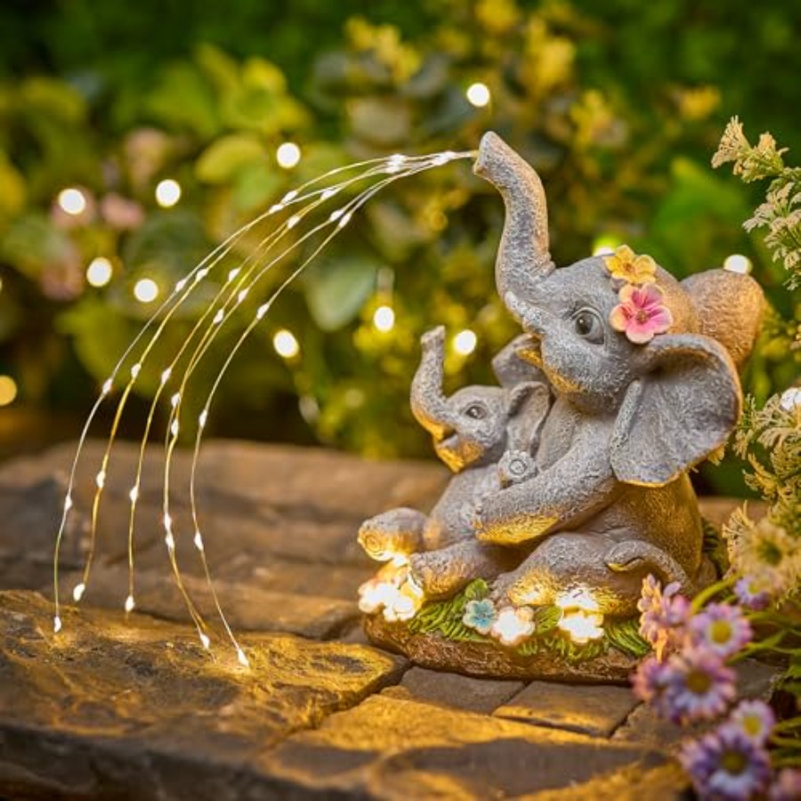 Solar-Elephant-Garden-Decor-St - огляд і ціна Outdoor Lighting Patio