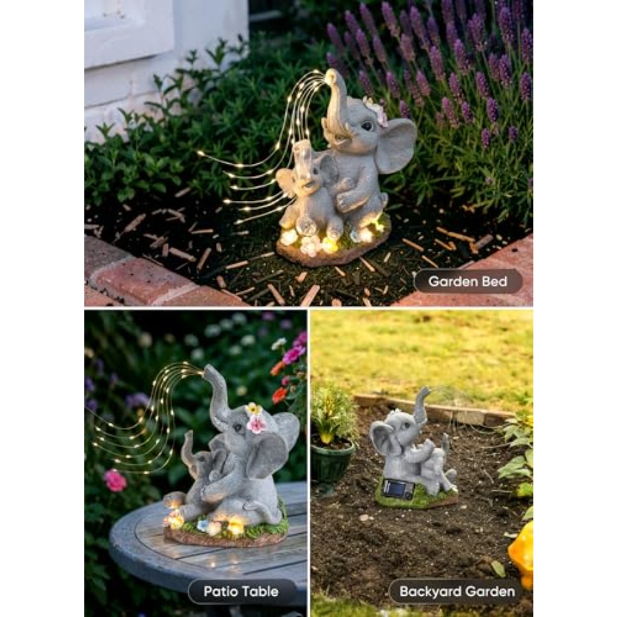 Solar-Elephant-Garden-Decor-St - огляд і ціна Outdoor Lighting Patio