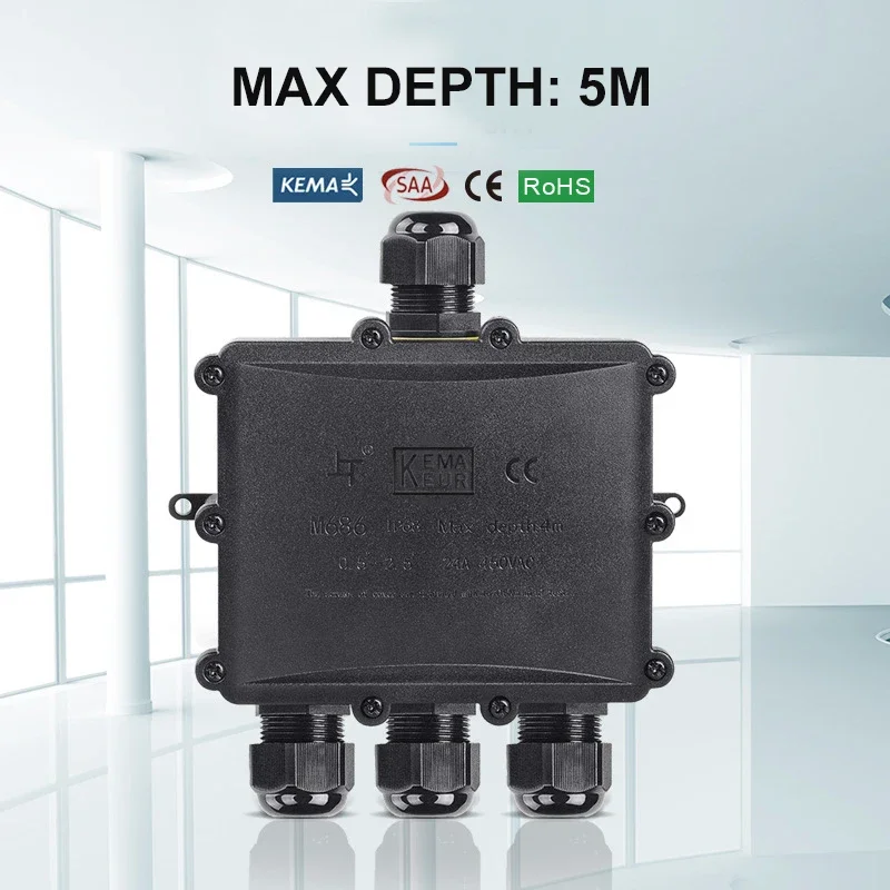 4Way 1In3Out IP68 Waterproof 4 - огляд і ціна Outdoor Lighting Underground Wiring