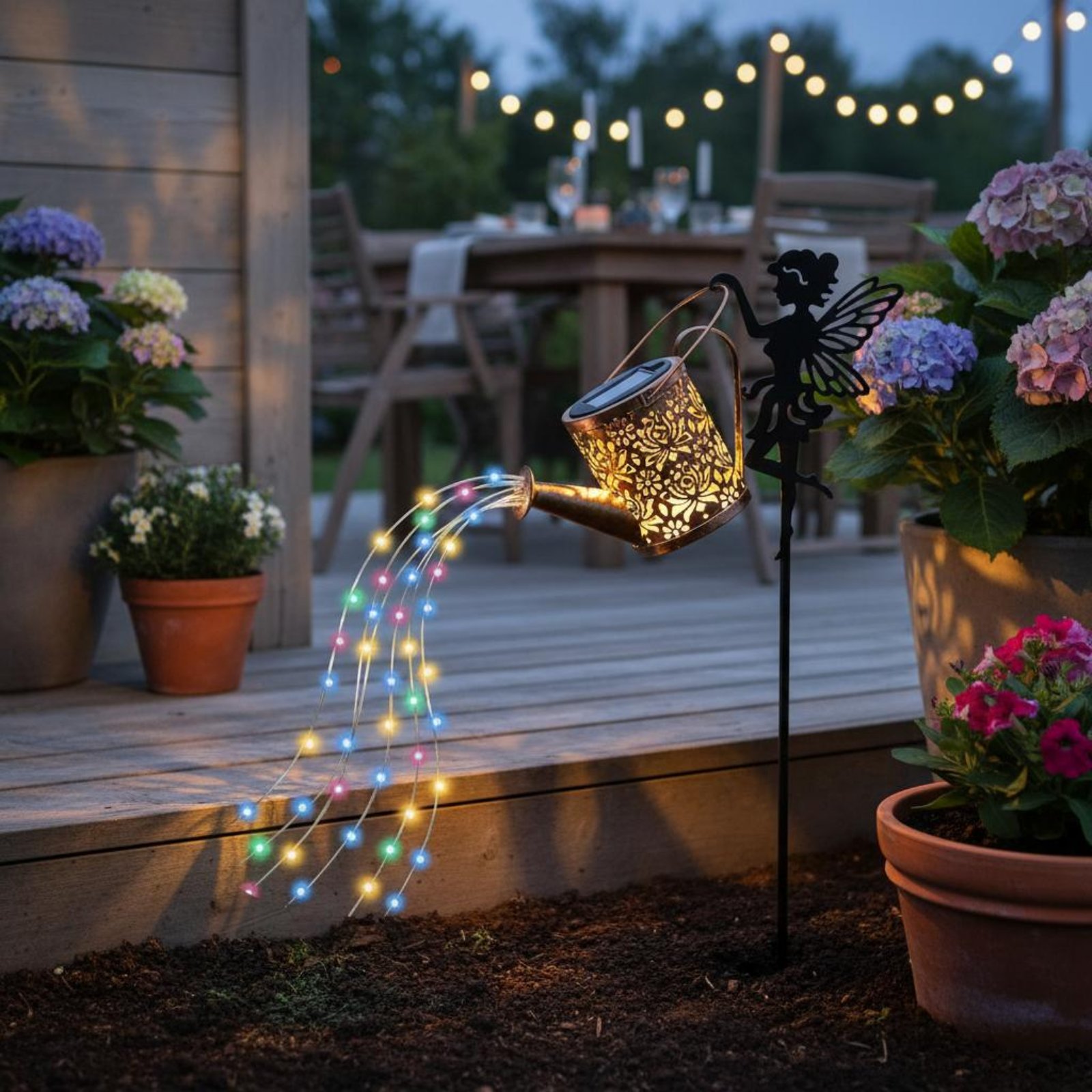 Solar Fairy Watering Can Light - огляд і ціна Outdoor Lighting Patio