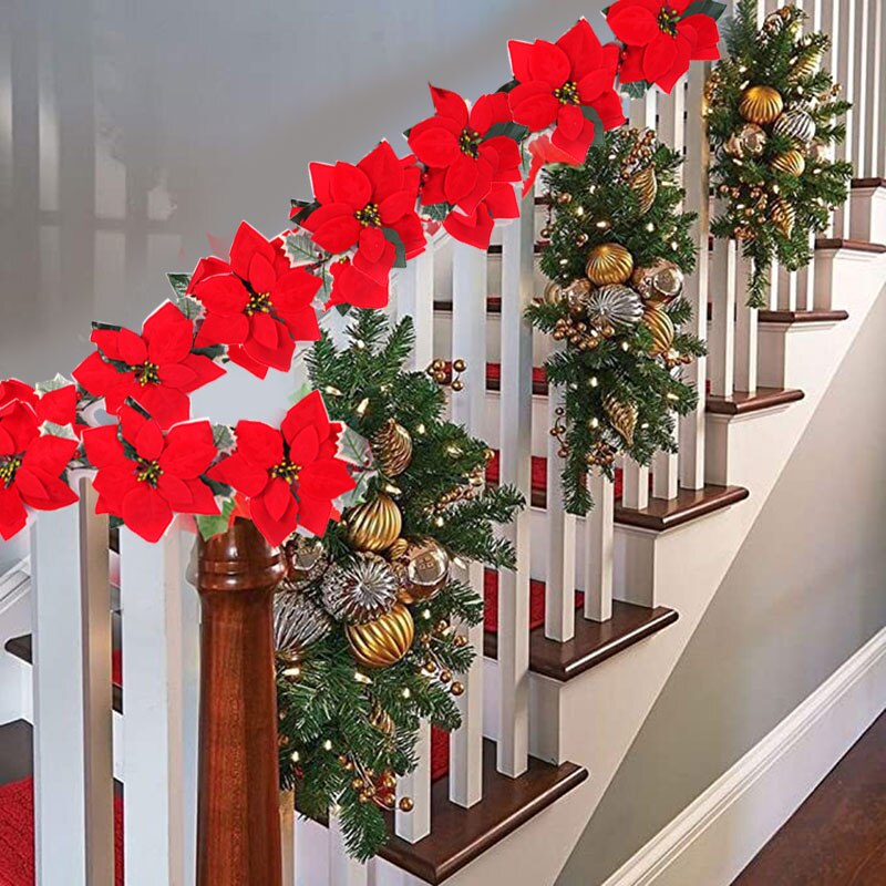 2/3m Christmas Poinsettia Flow - огляд і ціна Xmas Outdoor Lighting Decorations