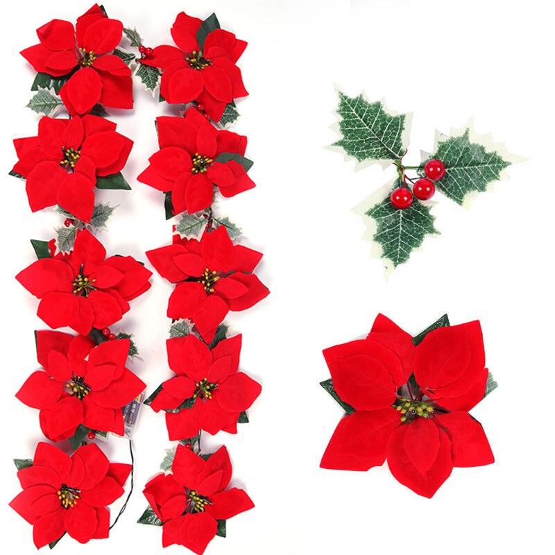 2/3m Christmas Poinsettia Flow - огляд і ціна Xmas Outdoor Lighting Decorations