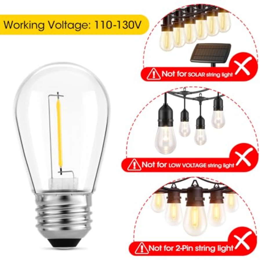 36 Pack S14 LED Bulbs for Outd - огляд і ціна Outdoor Lighting Patio