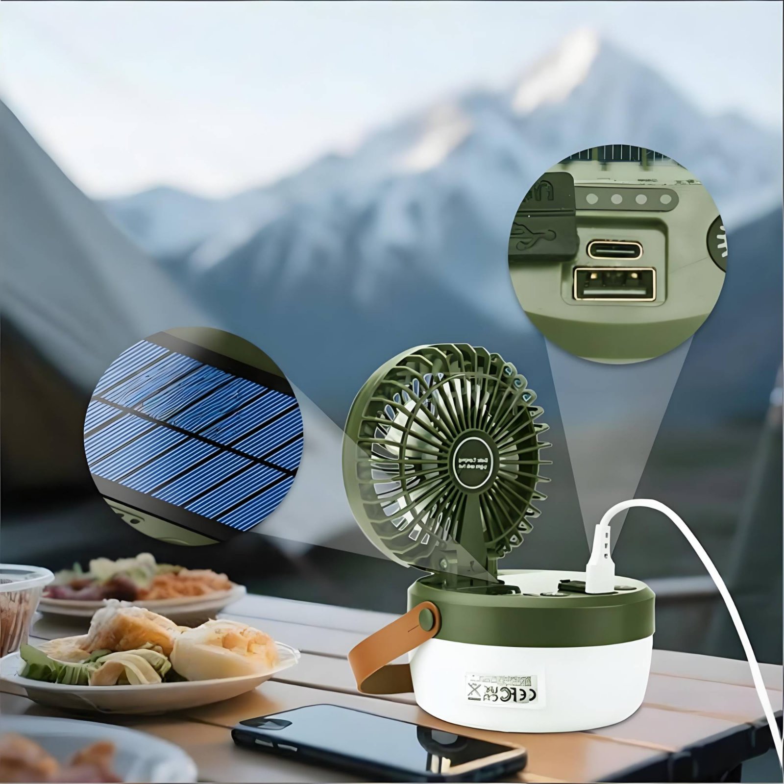 Solar Camping Fan Lantern Fold - огляд і ціна Outdoor Lighting Design