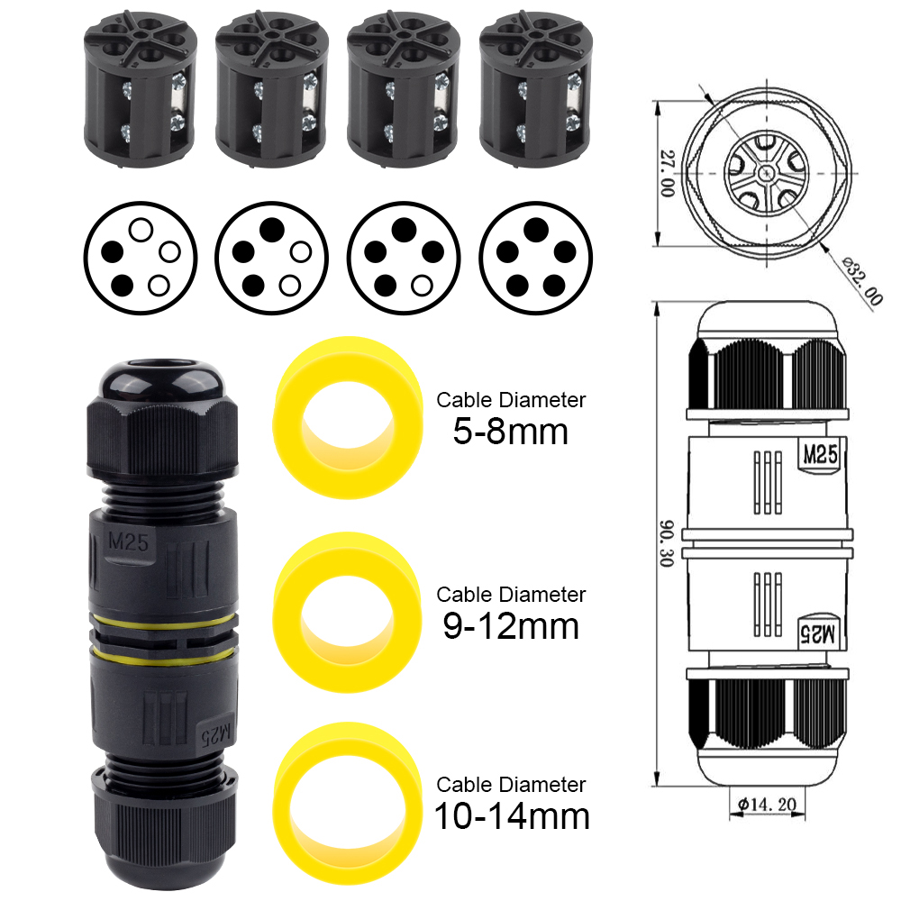 IP68 M25 Cable Connector Outdo - огляд і ціна Outdoor Lighting Connectors