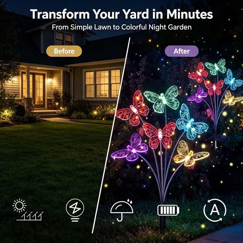 Solar Powered Butterfly Lights - огляд і ціна Outdoor Lighting Patio