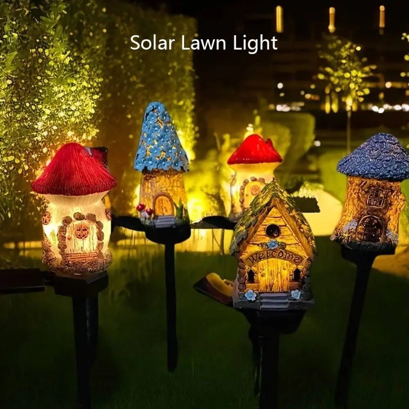 New Solar Resin Flower House L - огляд і ціна Landscape Spike Light