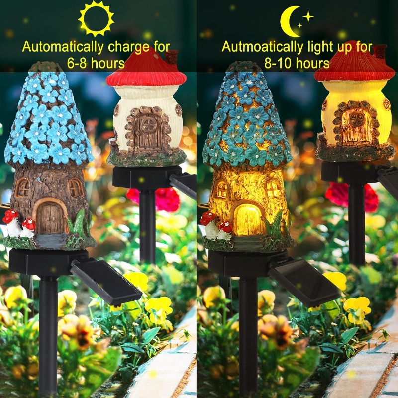 New Solar Resin Flower House L - огляд і ціна Landscape Spike Light