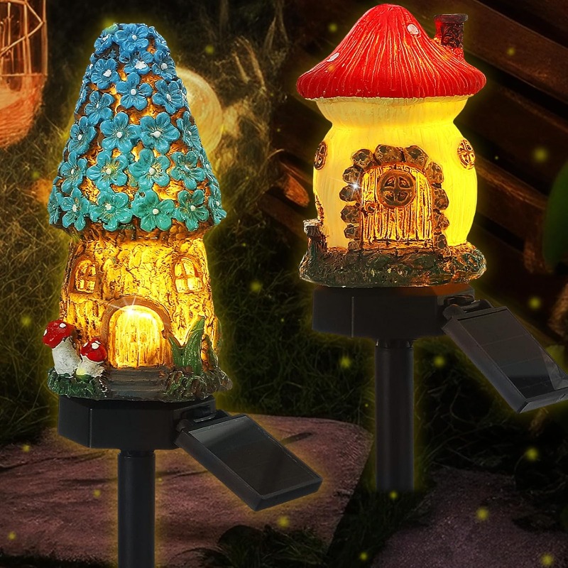 New Solar Resin Flower House L - огляд і ціна Landscape Spike Light