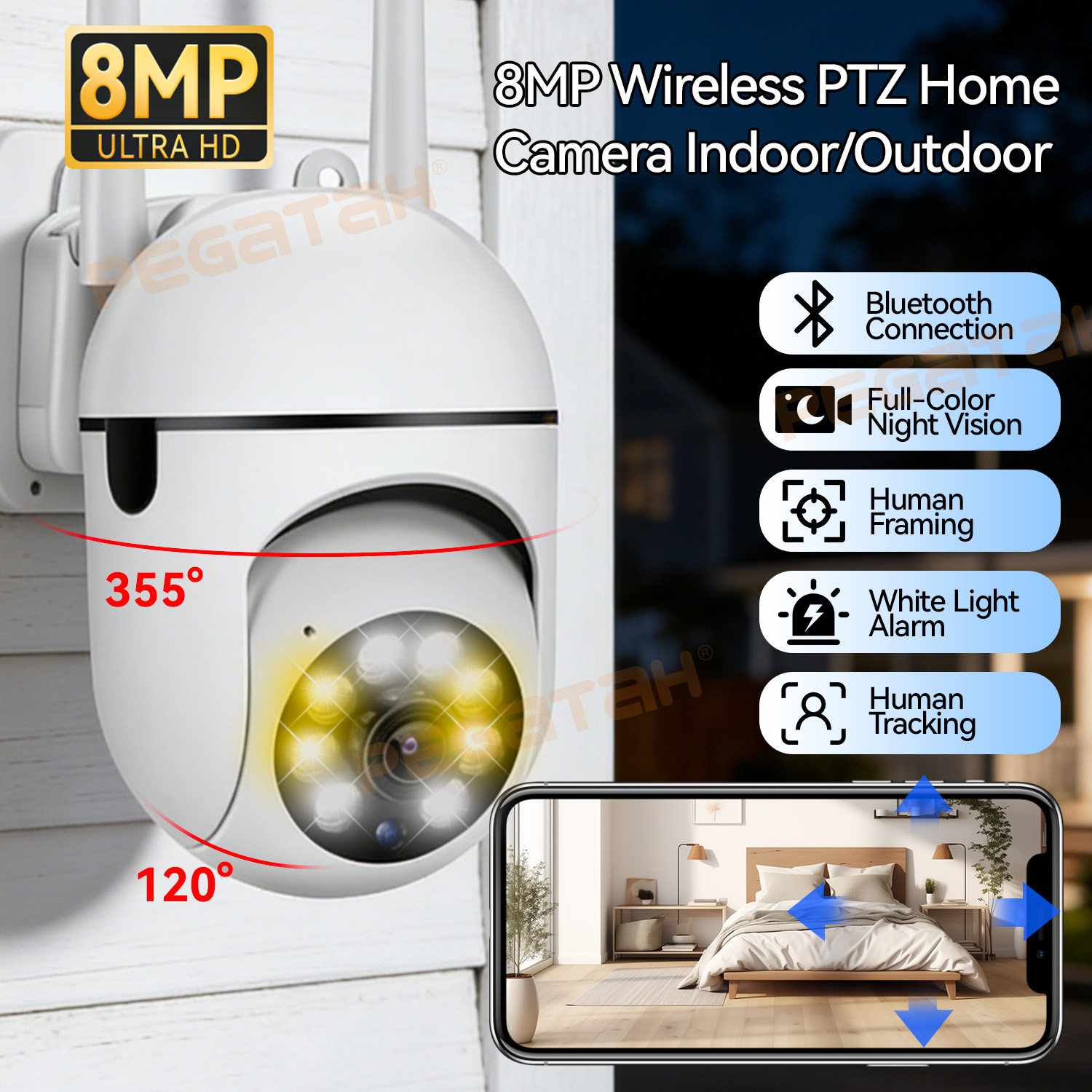 8MP 2.4G Wifi IP CCTV Camera C - огляд і ціна Outdoor Lighting Track