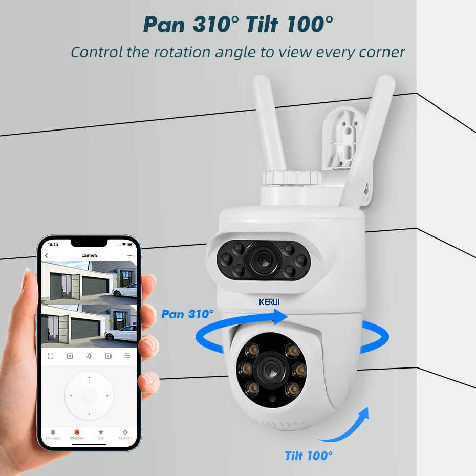 KERUI 5K 10MP Dual Lens PTZ WI - огляд і ціна Outdoor Lighting Track