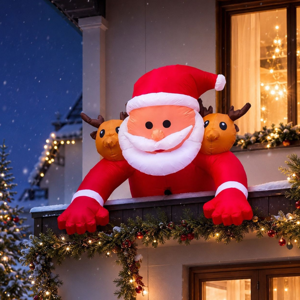 1.8M Christmas Inflatable Sant - огляд і ціна Xmas Outdoor Lighting Decorations