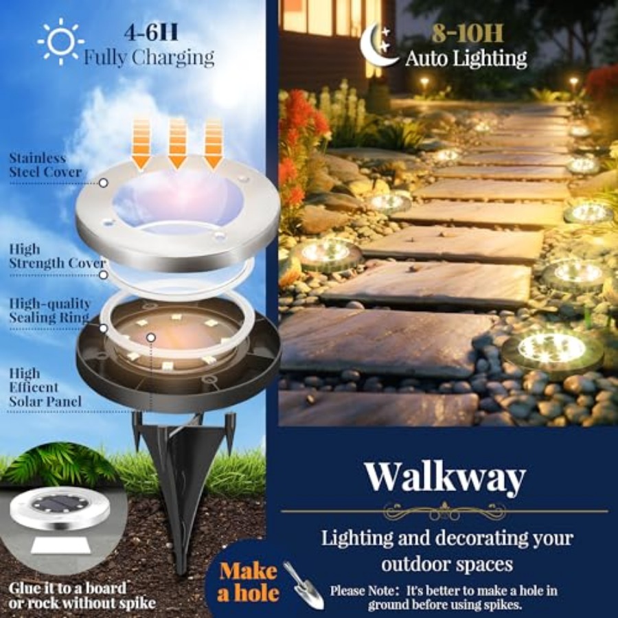 Solar Ground Lights Solar Ligh - огляд і ціна Outdoor Lighting Patio