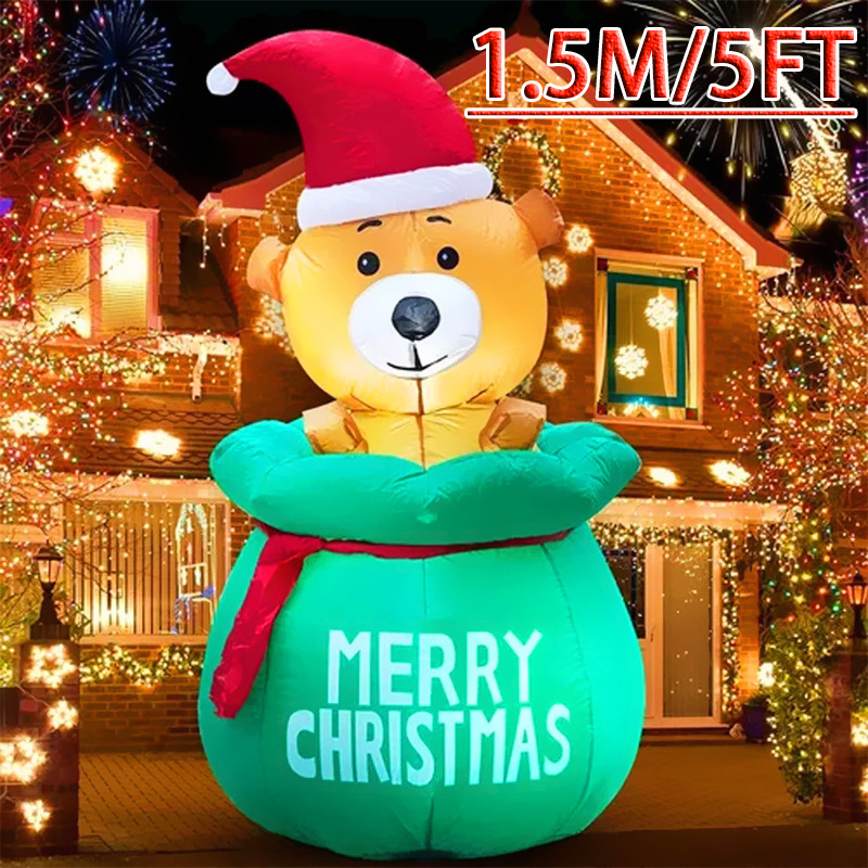 5FT Christmas Inflatable Decor - огляд і ціна Xmas Outdoor Lighting Decorations